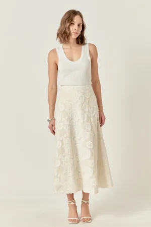 Denali Floral Embroidered Maxi Skirt