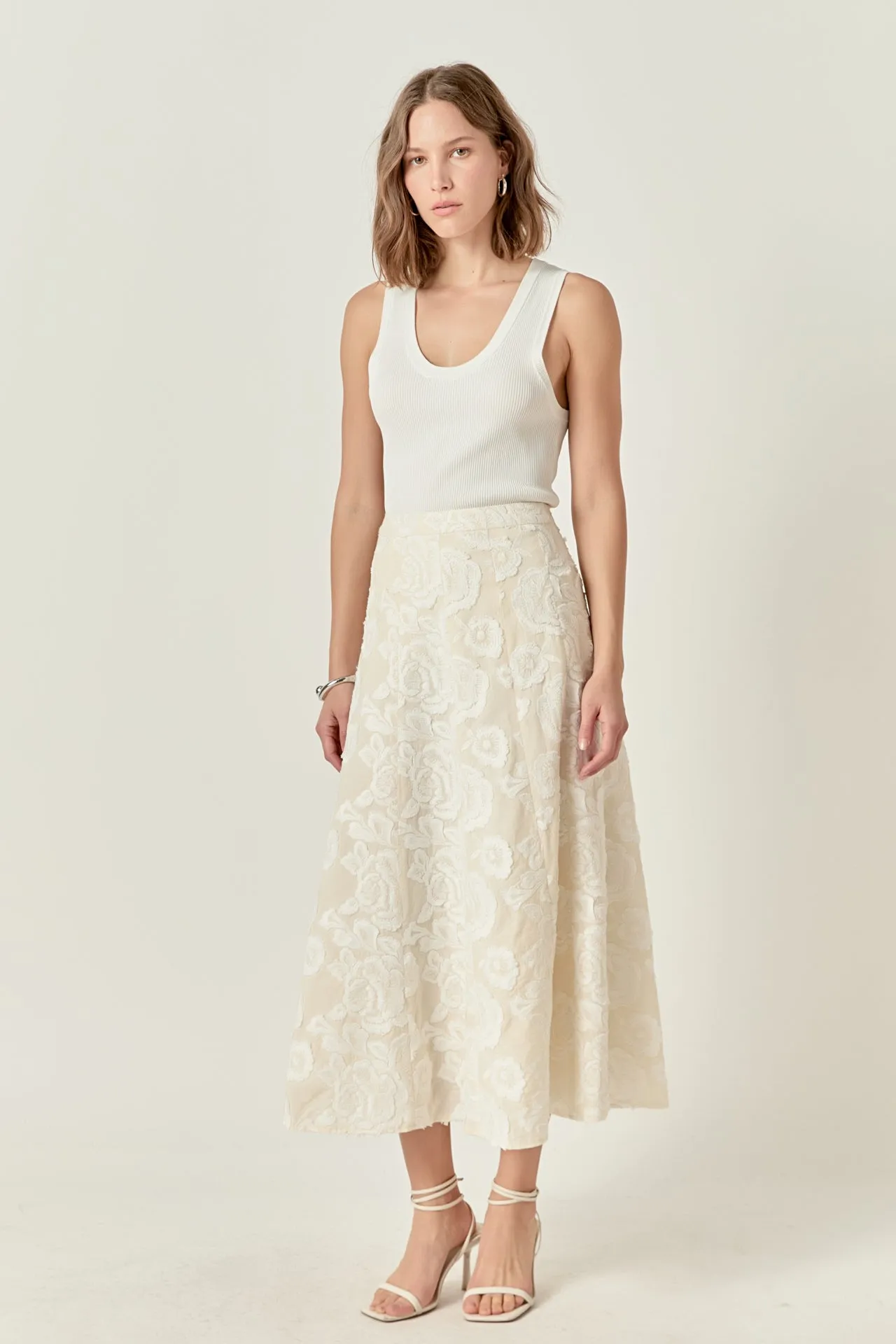 Denali Floral Embroidered Maxi Skirt