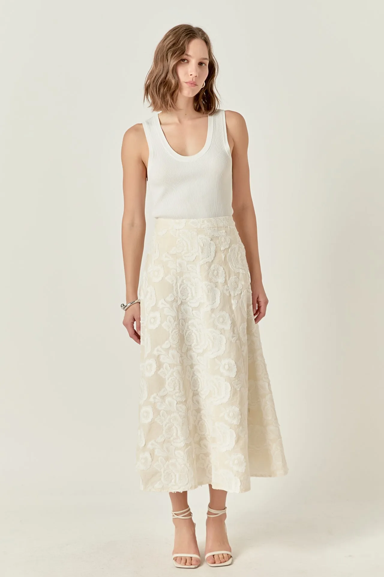 Denali Floral Embroidered Maxi Skirt
