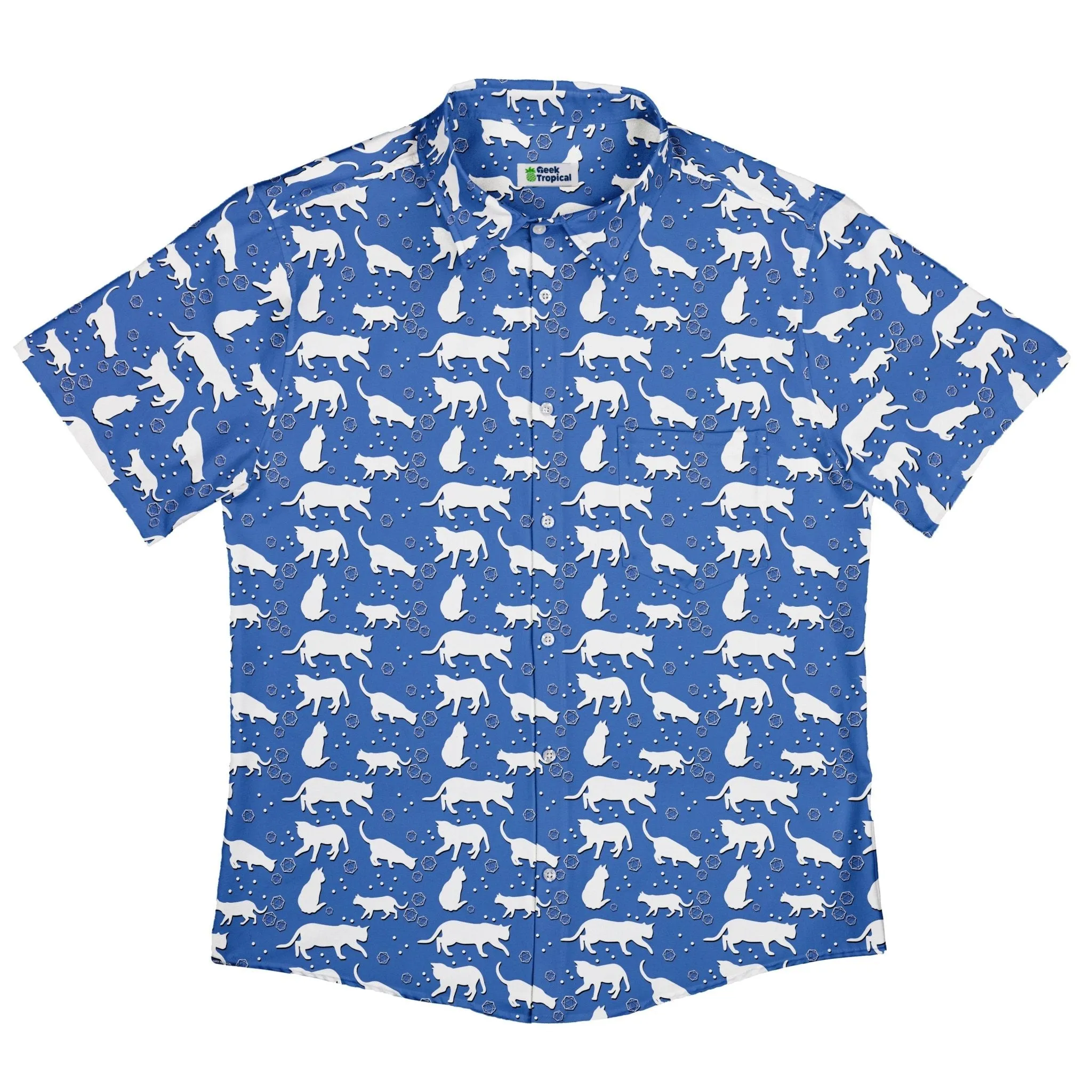 Dnd Dice Cats Button Up Shirt