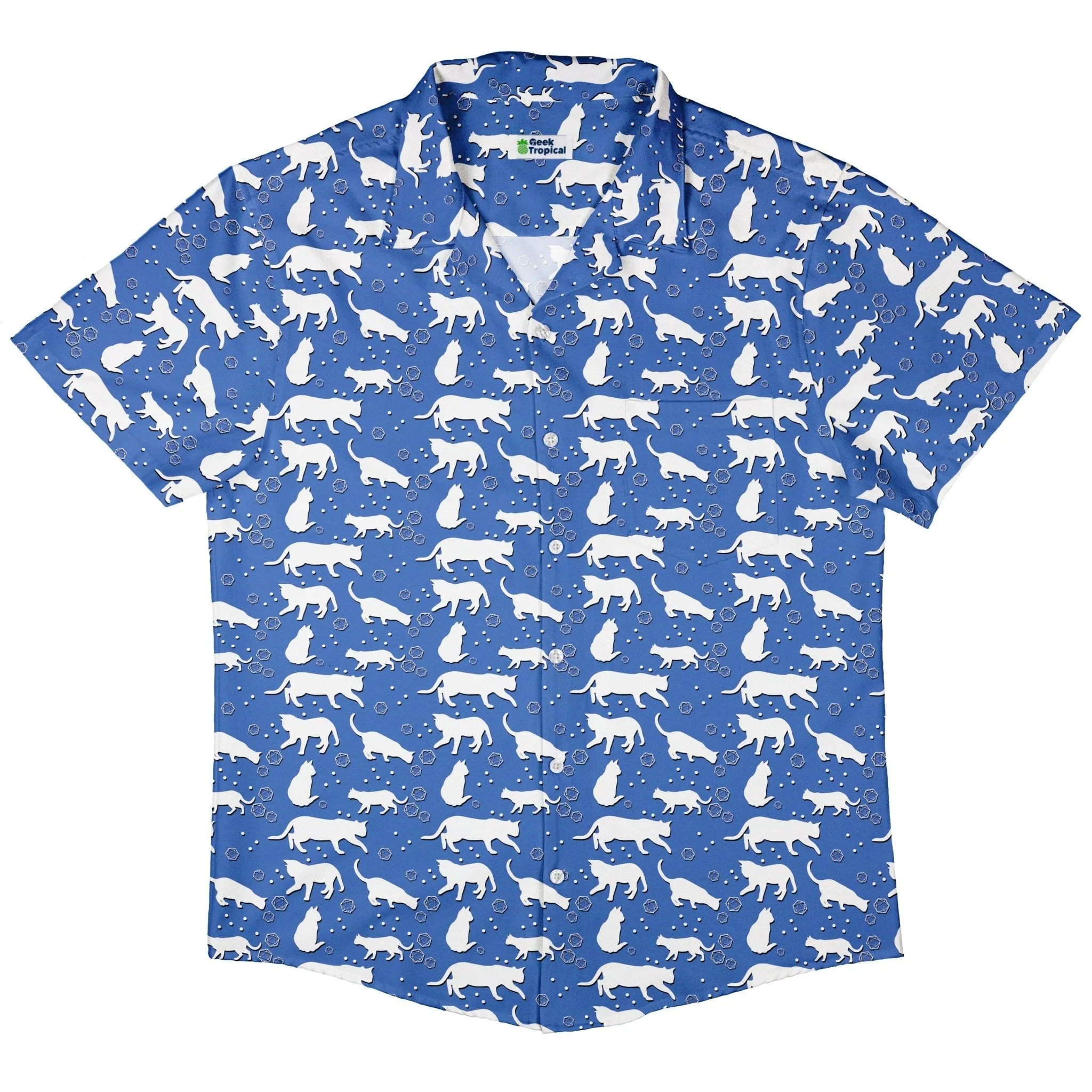 Dnd Dice Cats Button Up Shirt