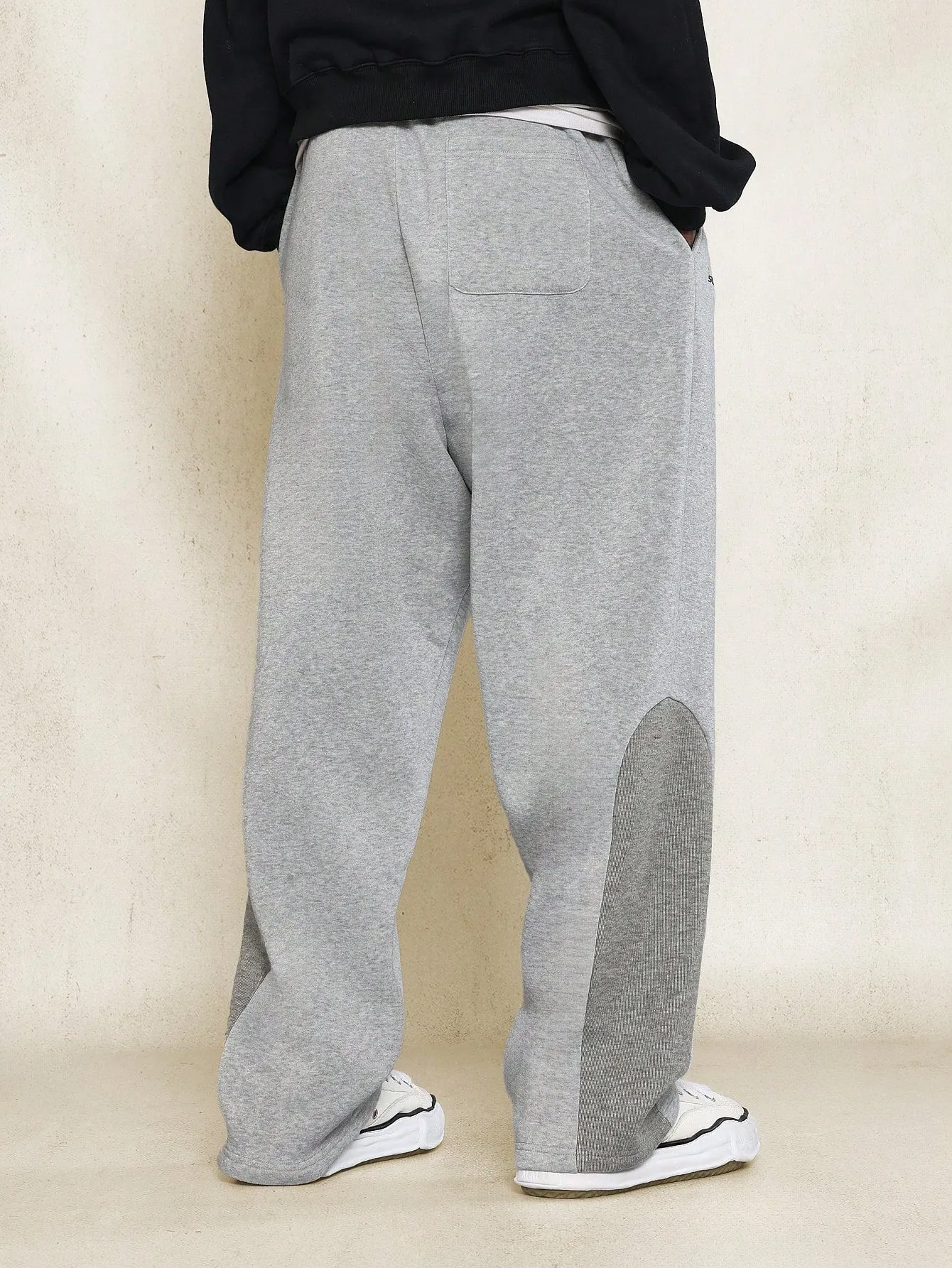 Drop Crotch Jogger Pant With Colour Block Side Panel Detail And Embroidery Print