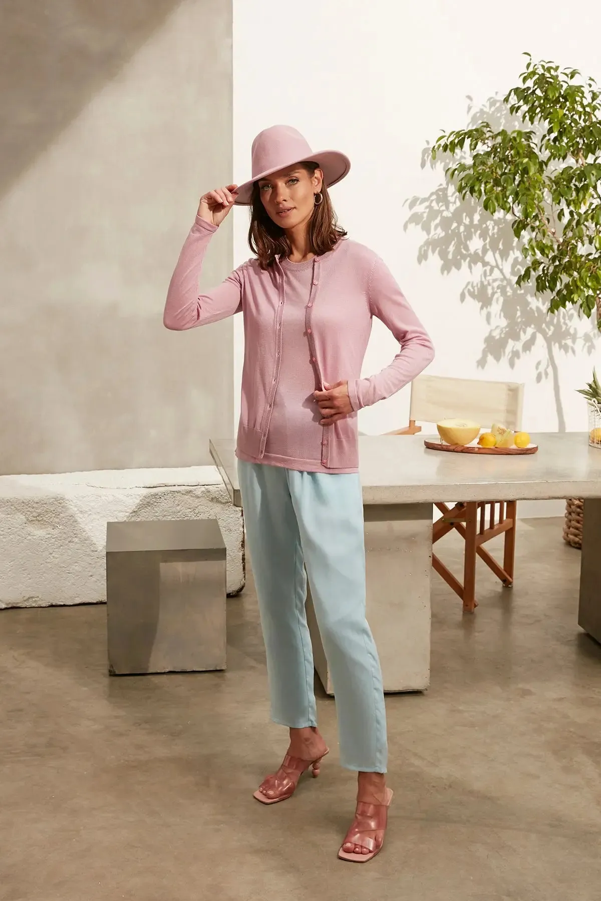 Dusty Rose Cashmere Melinda Women's Cardigan