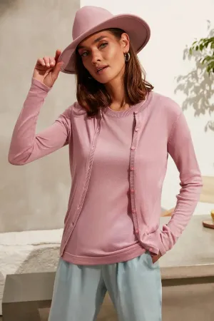 Dusty Rose Cashmere Melinda Women's Cardigan