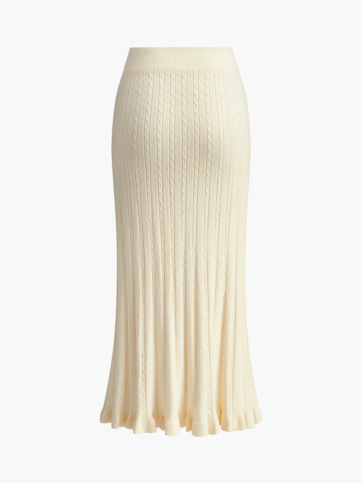 Elegant Ruffle Knit Skirt