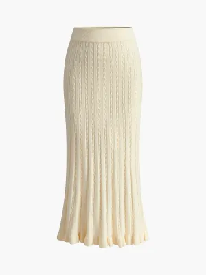 Elegant Ruffle Knit Skirt