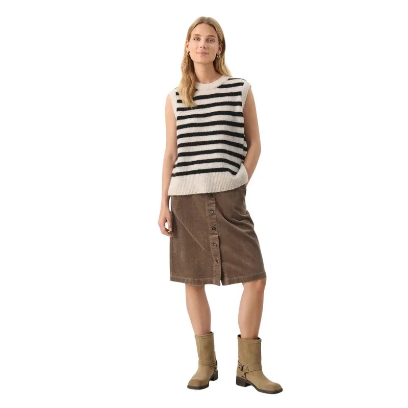 Emmely Slipover in Cream & Black Stripes