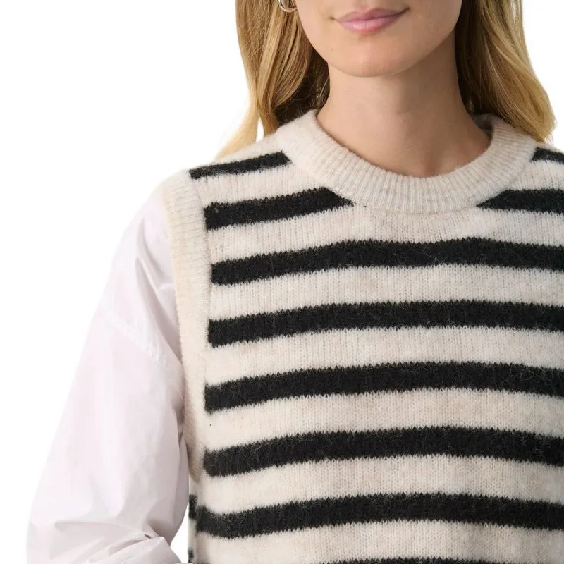 Emmely Slipover in Cream & Black Stripes