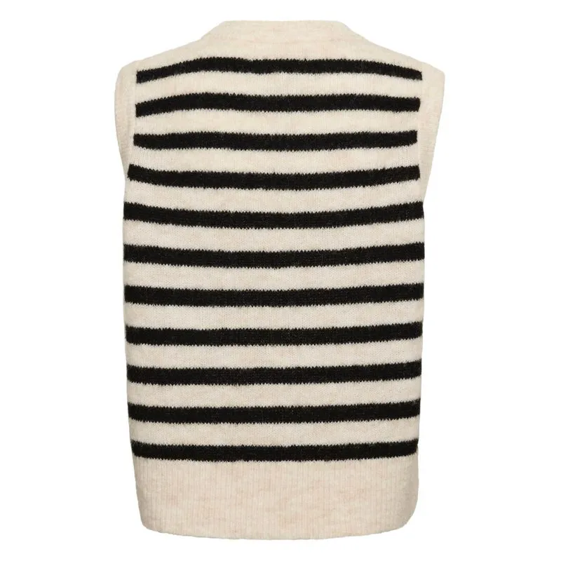 Emmely Slipover in Cream & Black Stripes