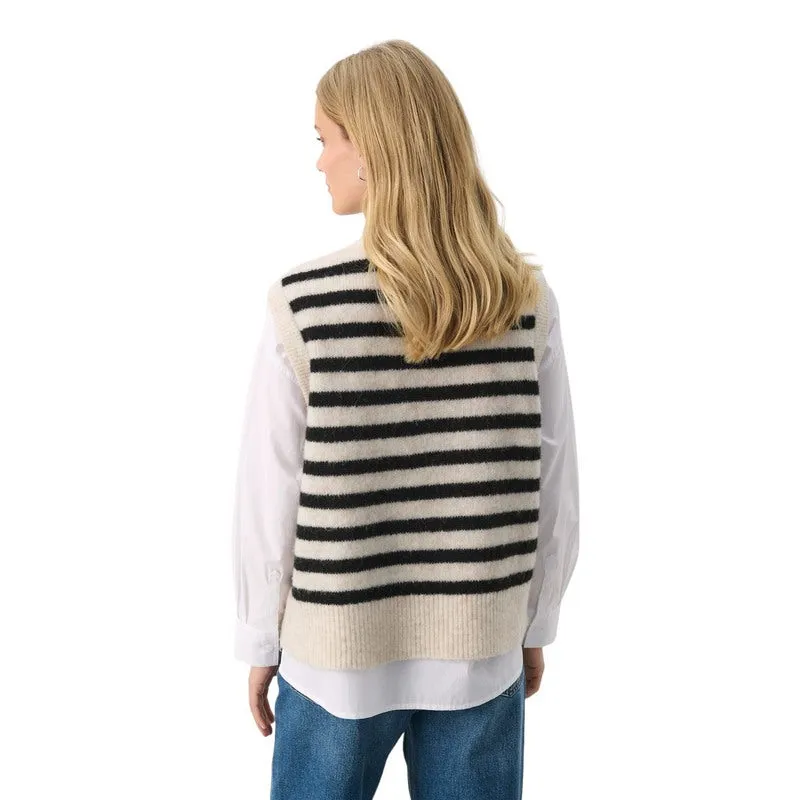 Emmely Slipover in Cream & Black Stripes