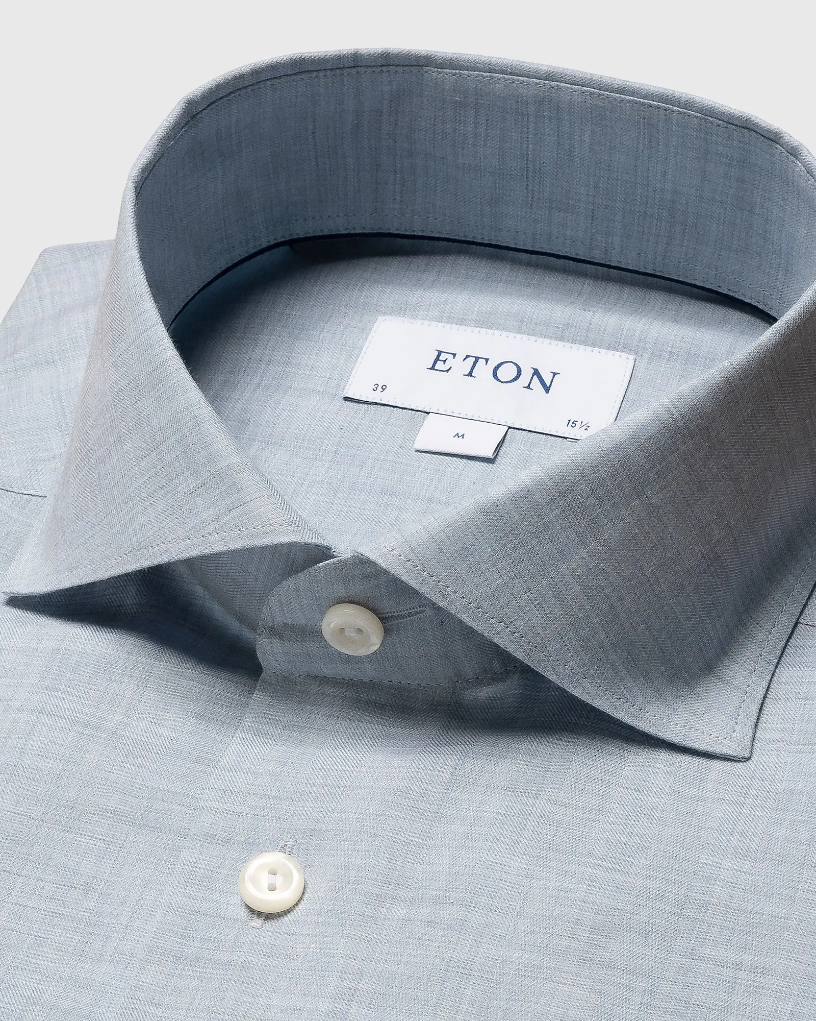 ETON 100010300 L-BLUE FLANNEL SLIM SC SHIRT