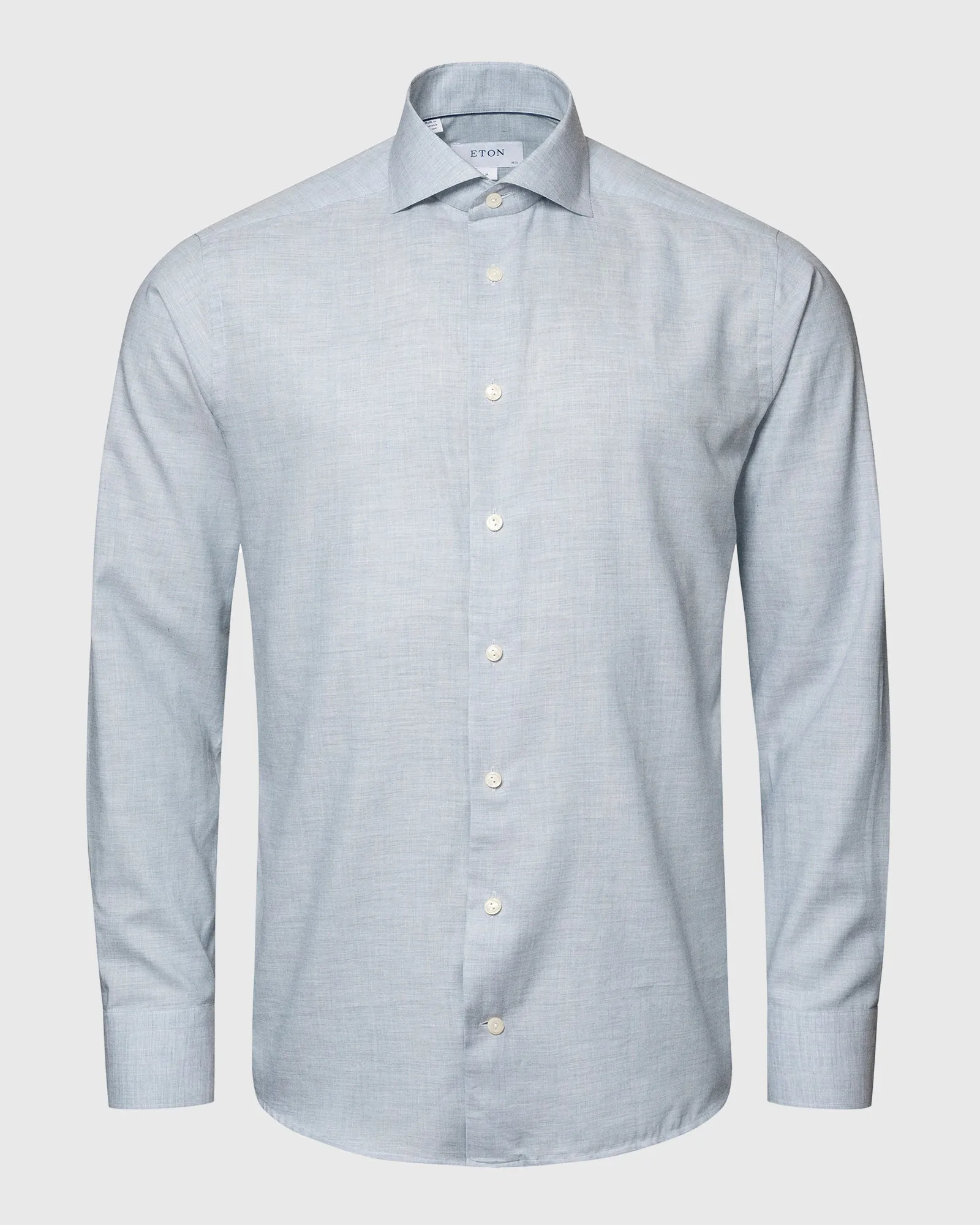 ETON 100010300 L-BLUE FLANNEL SLIM SC SHIRT