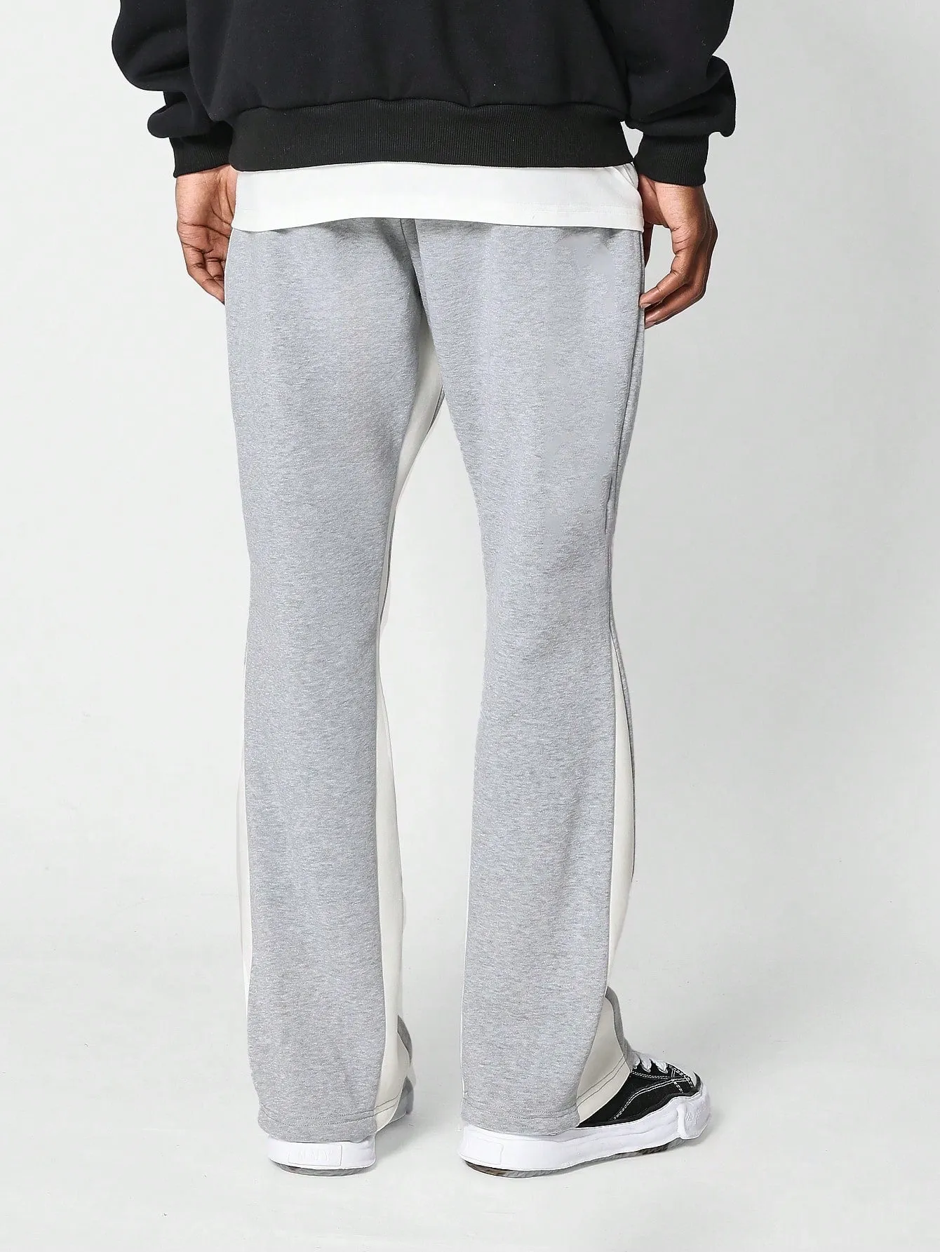 Flare Fit Jogger Pant With Graphic And Contrast Panels