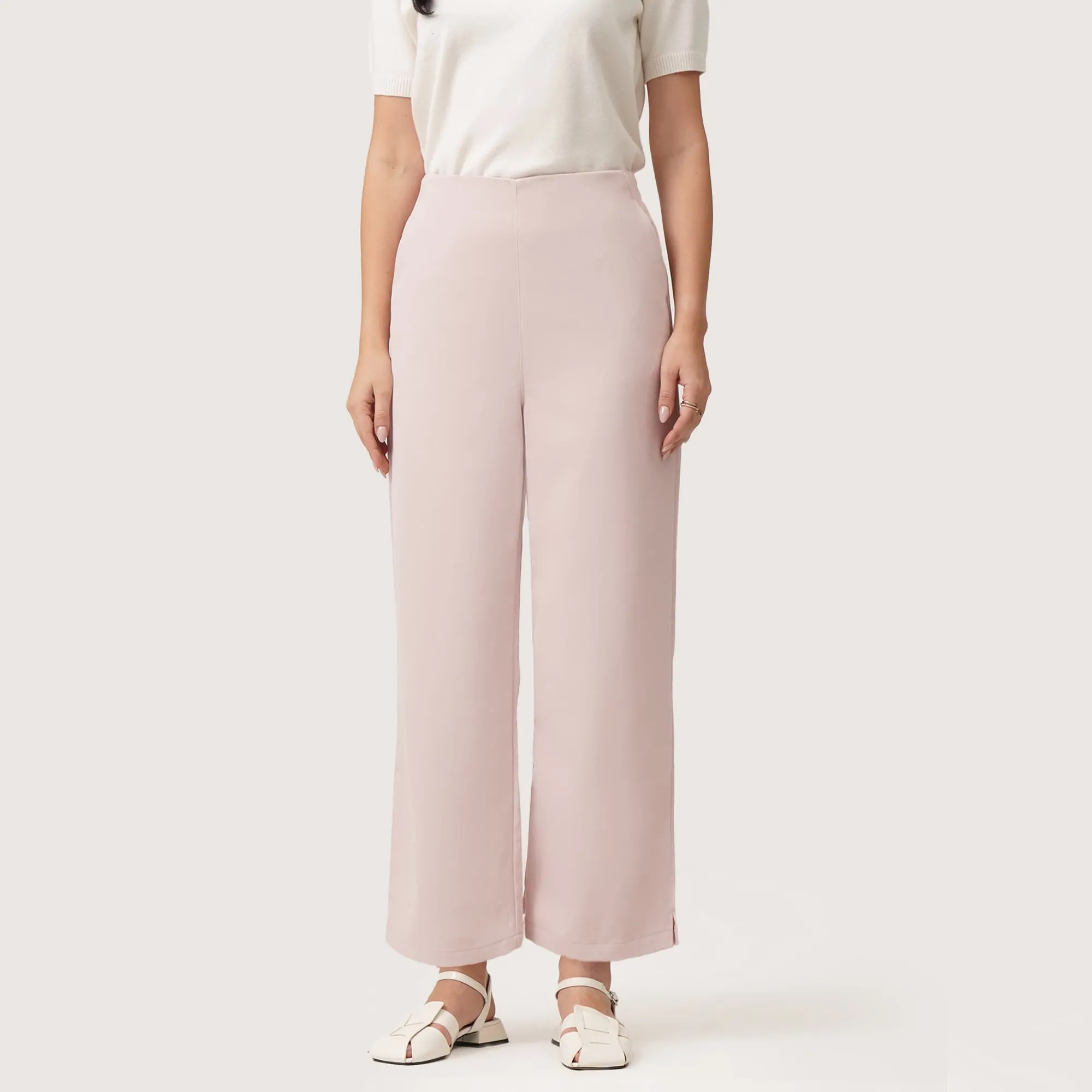 Flat Front Straight Leg Trousers
