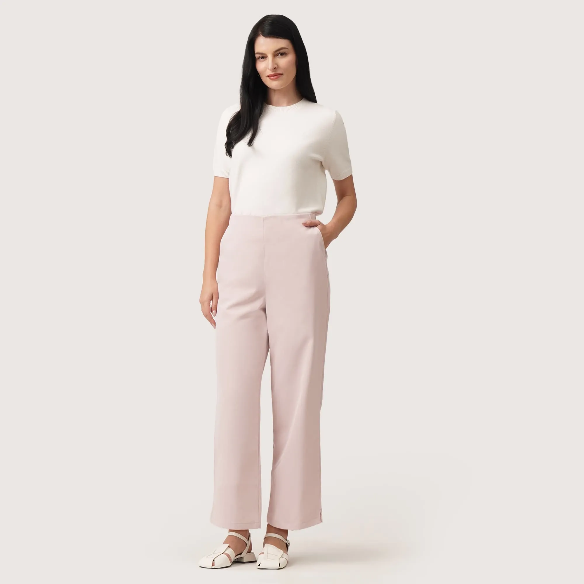 Flat Front Straight Leg Trousers