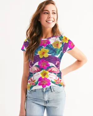 Floral Flamingos Women's Tee