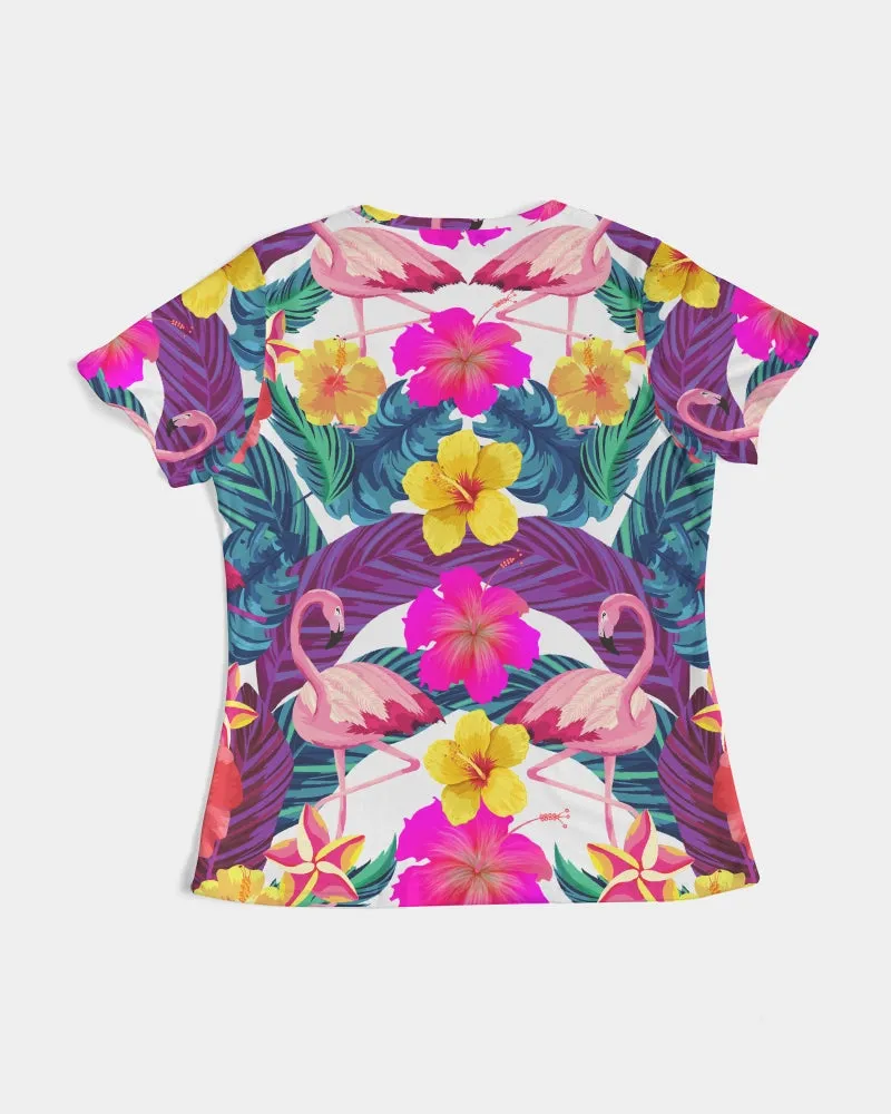 Floral Flamingos Women's Tee