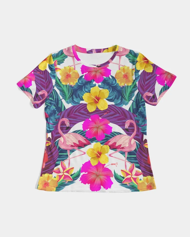 Floral Flamingos Women's Tee