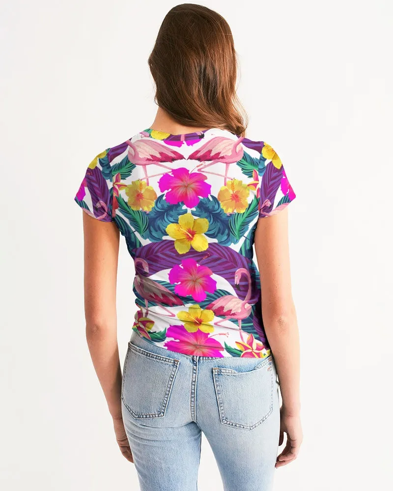 Floral Flamingos Women's Tee