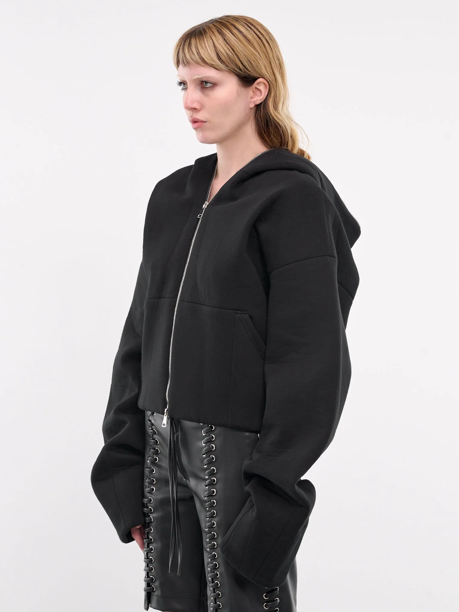 Full Zip-Up Oversized Hoodie (HO01BL-BLACK)