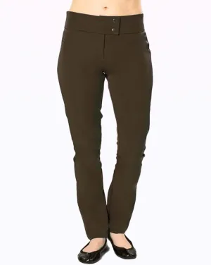 Fusion Skinny Fit Work Trousers - Chocolate Brown