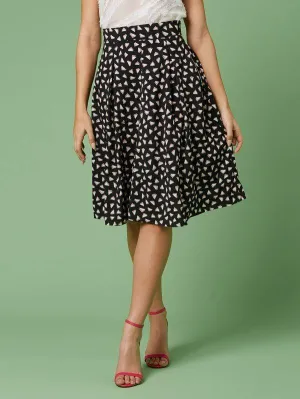 Geo Print Flared Skirt