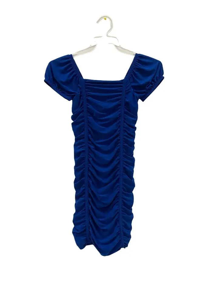girls short sleeve ruched dress