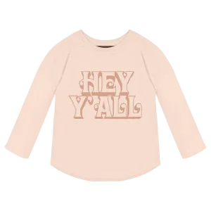 Hey Y'all Raglan Tee - Faded Pink