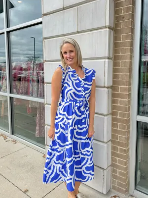 High Hopes Midi Blue Dress