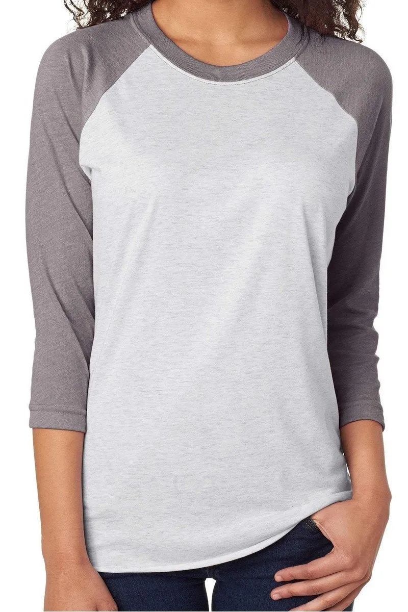 Hippo For Christmas Tri-Blend Unisex 3/4 Raglan