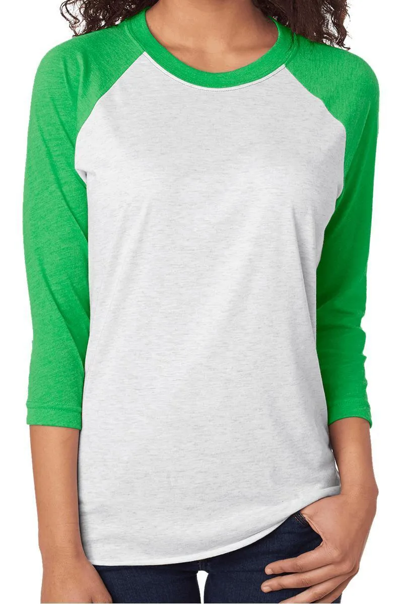Hippo For Christmas Tri-Blend Unisex 3/4 Raglan