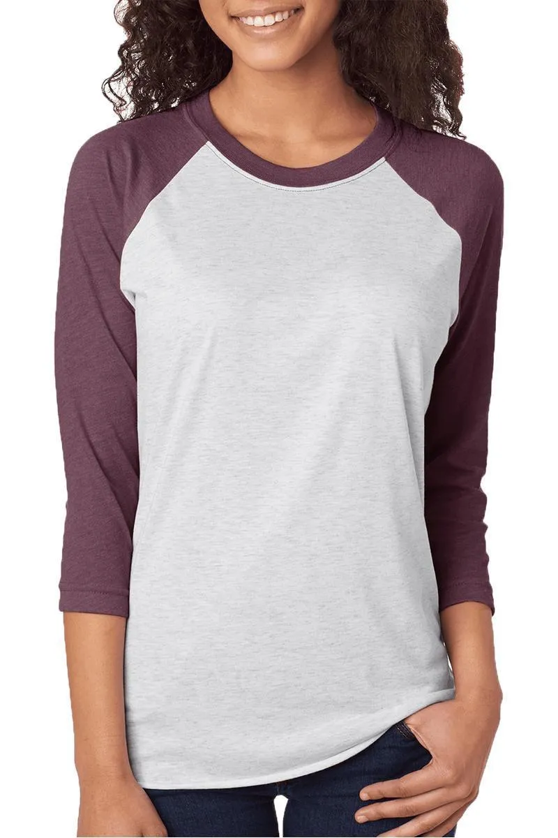 Hippo For Christmas Tri-Blend Unisex 3/4 Raglan
