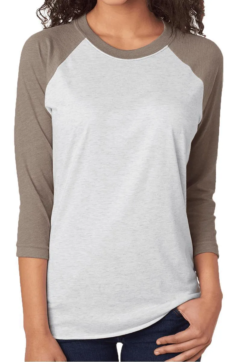 Hippo For Christmas Tri-Blend Unisex 3/4 Raglan