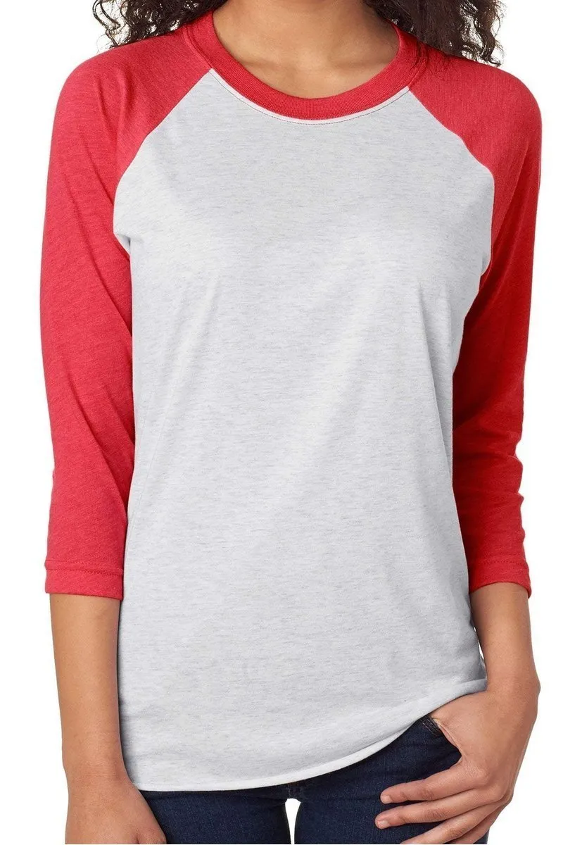 Hippo For Christmas Tri-Blend Unisex 3/4 Raglan
