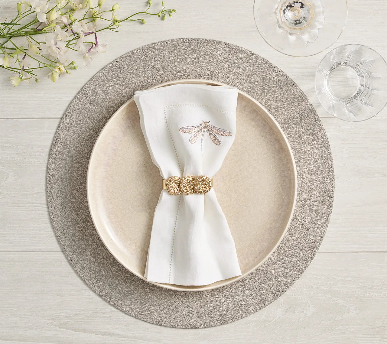 Icons Placemat in Gray & Elephant