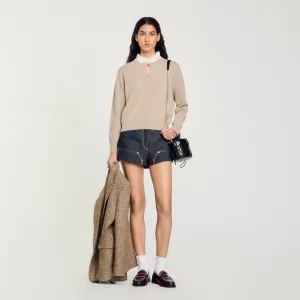 Isaure Ruffled Wool And Cashmere Jumper Beige