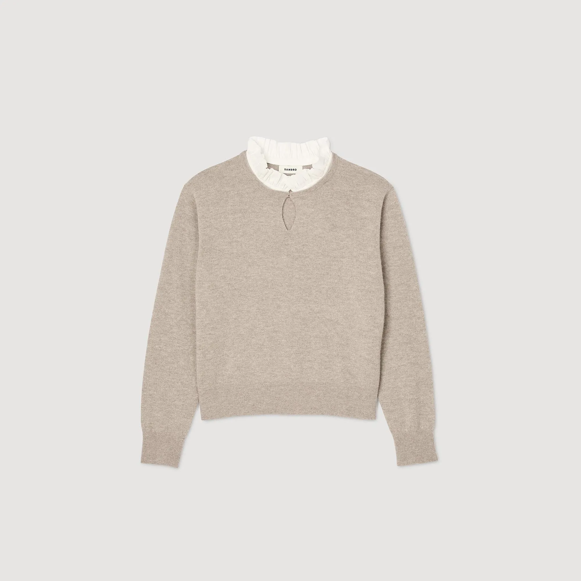 Isaure Ruffled Wool And Cashmere Jumper Beige