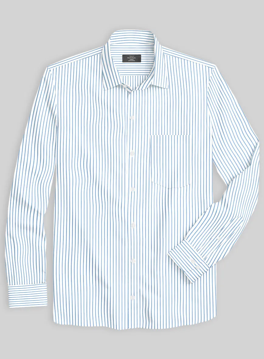 Italian Lombardo Banbury Blue Stripes Shirt