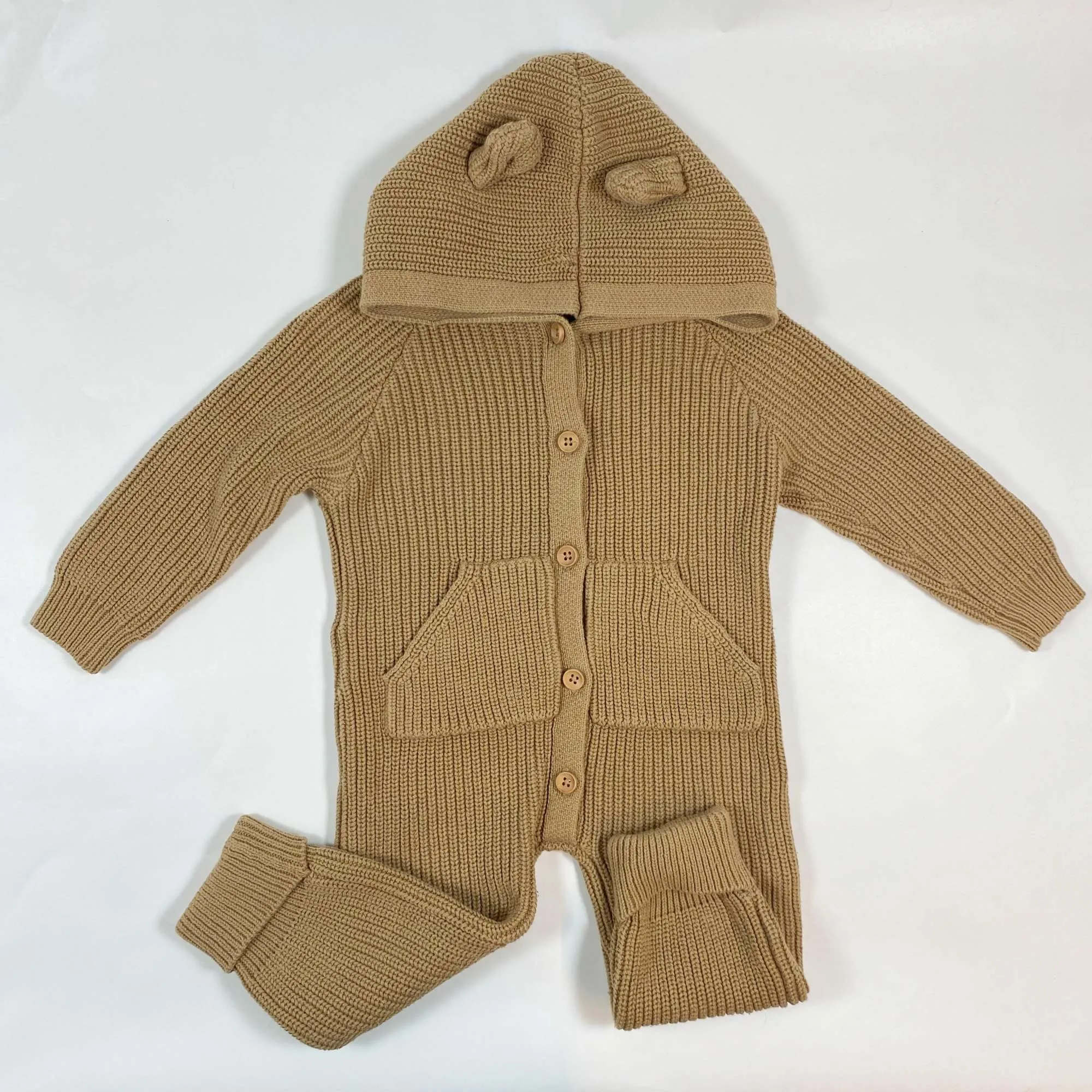 Jamie Kay soft brown heavy knit jumpsuit 2Y
