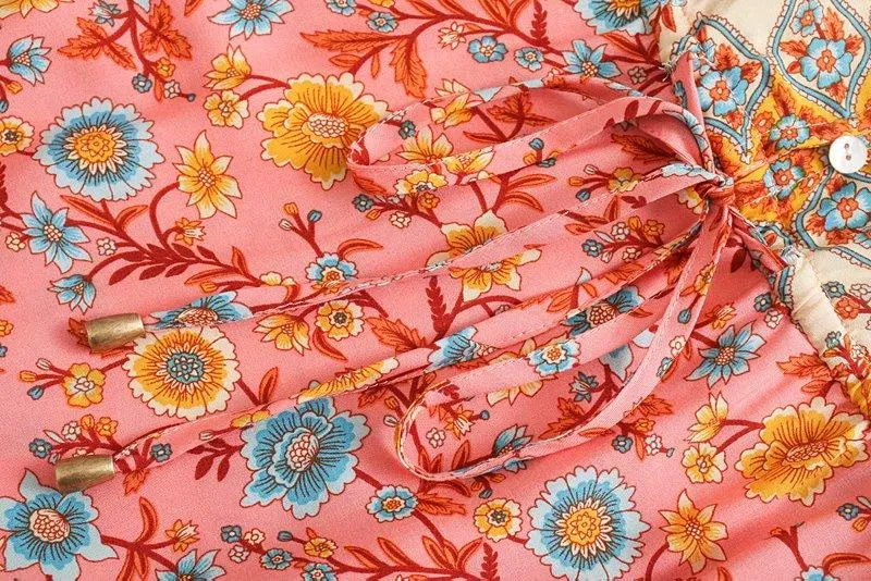 JERRY Boho Chic Floral Midi Dress
