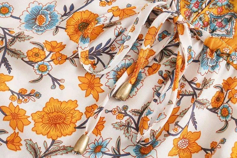 JERRY Boho Chic Floral Midi Dress