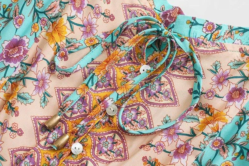 JERRY Boho Chic Floral Midi Dress