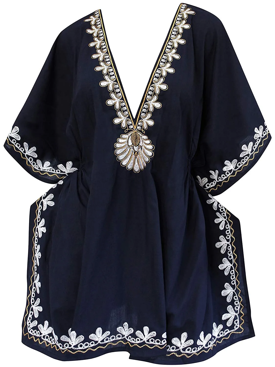 LA LEELA Swimsuit Beach wear Embroidery Bikini Cover up Women Summer Dress