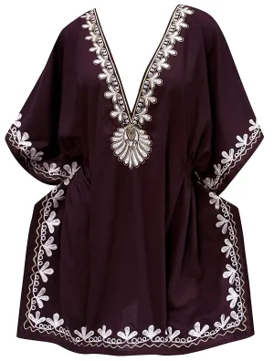 LA LEELA Swimsuit Beach wear Embroidery Bikini Cover up Women Summer Dress