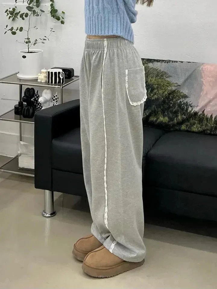 Lace Seam Trim Joggers