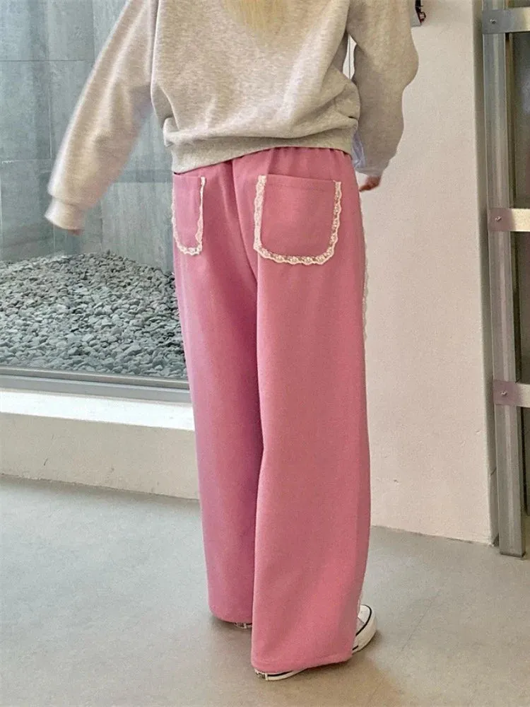 Lace Seam Trim Joggers