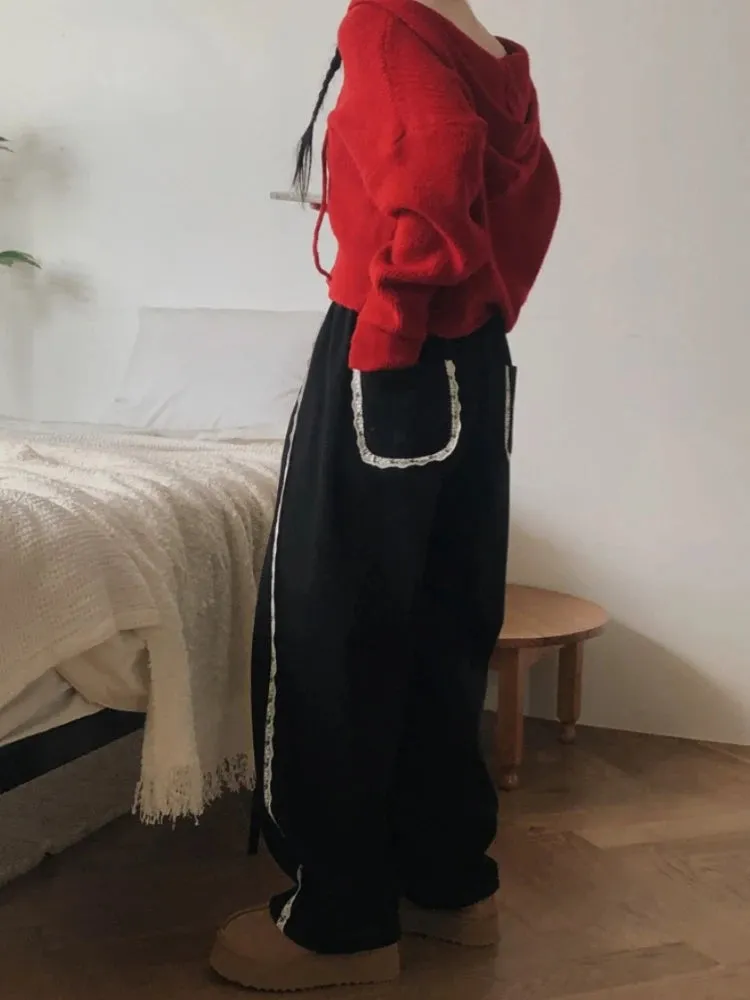 Lace Seam Trim Joggers