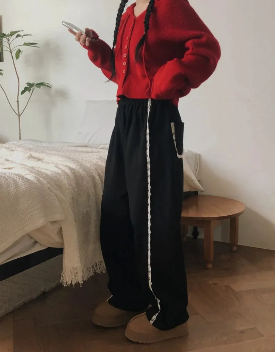 Lace Seam Trim Joggers