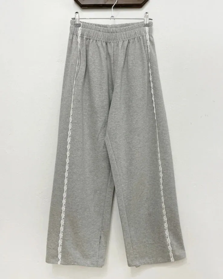 Lace Seam Trim Joggers