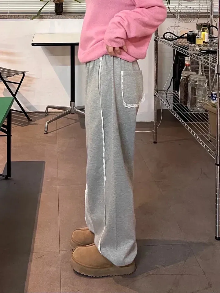 Lace Seam Trim Joggers